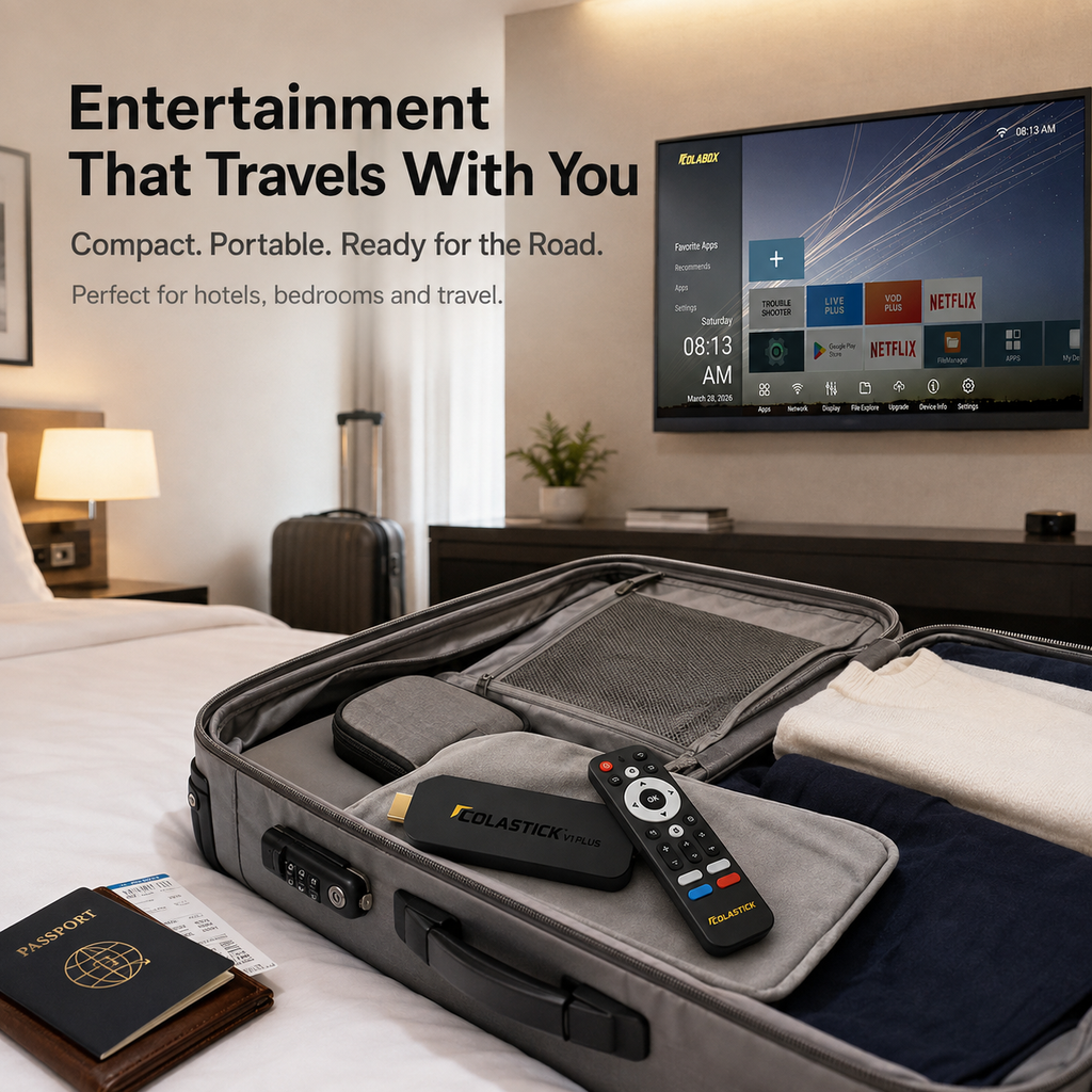 ColaStick V1 Plus — Portable 4K Streaming Stick, 3,500+ Channels