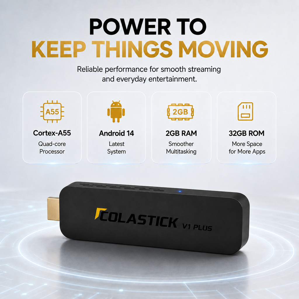 ColaStick V1 Plus — Portable 4K Streaming Stick, 3,500+ Channels